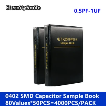 0402 SMD Kondenzator Vzorec Knjige 80ValuesX50Pcs=4000Pcs 0.5 PF~1UF Izbor Kit Paket