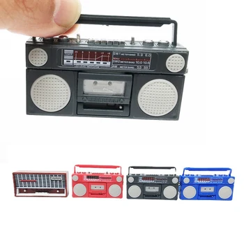1/12 Obsega Miniaturni Lutke Radio Srčkan Mini Tape-recorder Model Pohištvo Dekoracija dodatna Oprema Igrače 1Pcs