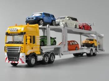 1:55 Obsega Diecast Model Tovornjaka Igrača Traktorja S Car Transporter Polpriklopnike Playset Miniaturne Replike Zbirateljske