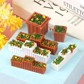 1 Komplet 1:12 Lutka Hiša Miniaturne Rože Na Vrtu Cvet Postelj Ornament Mini Lončnica Cvetje, Lončnice