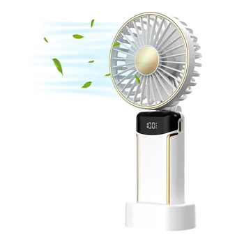 1 Kos Prenosni Ročni Ventilator, Mini Osebni Strani Fan Majhen Žep Ventilatorja 8-20Hs USB Polnilne Bela