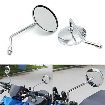 1 Par Motocikel Rearview Mirror 8 mm 10 mm Obračalni Krog Strani Ogledalo Vrtljiv Spremenjen Dodatki