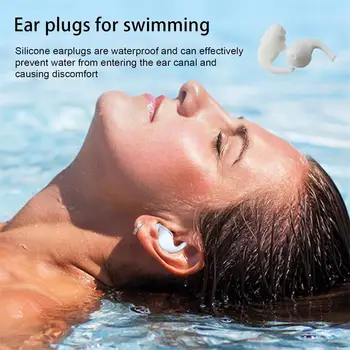 1 Par Silikonska Vodotesna Slušalka Okoljske Mehke Ušesne Svečke Za Odrasle Otroke, Plavanje, Potapljanje Prenosna Slušalka Z Ve J3x2