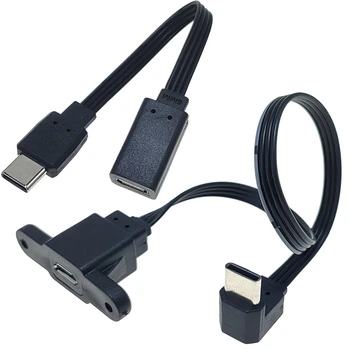 10 CM 20 CM Do kota Micro USB Ženski USBC moški Kabel za 90 stopinj MicroUSB, da USB Tip C moški Kabel Sinhronizacija Podatkov zaračuna 0,1 M