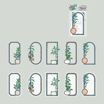 10 Kos/paket Zelenih Rastlin in Okvir Nepremočljiva DIY Dekorativne Nalepke