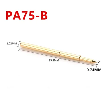 100 Kos/Paket PA75-B Opozoril pozlačeno Pomlad Testne Sonde Iglo Cevi Zunanji Premer 1.02 mm Dolžina 15.8 mm PCB Skakal Pin