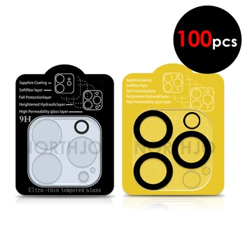 100 kozarcev Za iPhone Pro 15 Max 15 Plus 3D Polno Kritje Fotoaparat Len Film, Kaljeno Steklo Screen Protector