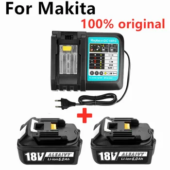 100% prvotne BL1860 Polnilna Baterija 18V 6000mAh Litij-ion baterija za Makita Baterija 18v BL1840 BL1850 BL1860B LXT400 + Polnilec