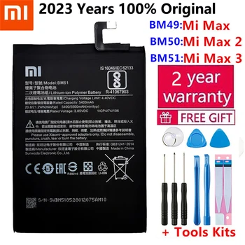 100% Prvotne Nadomestna Baterija Za BM51 Xiaomi Mi Max 3 Max3 / BM50 Mi Max 2 Max2 / BM49 Mi Max Pristno Baterijo Telefona +Orodja