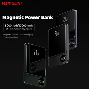 10000mAh Magnetno Moč Banke 15W Brezžični Hitro Polnjenje Mini Prenosni Zunanji Pomožne Baterije Za iphone 14 Xiaomi Samsung