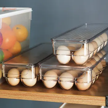 12/14/21 compartimento caixa de ovos transparente com tampa caixa de armazenamento de ovos freskami doméstica