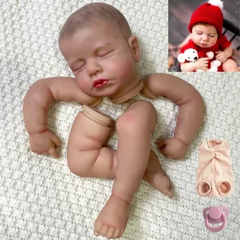 19 palca Že Pobarvane Prerojeni Baby Doll LouLou 3D Kožo Z Korenine Trepalnic in Krpo Telo DIY Nesestavljeni Lutka Deli