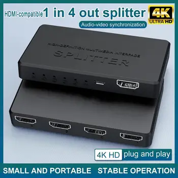 1Pcs Video Distributer 4K HD Produkti z 1: 4 Out Zaslon HDMI Splitter Širitev 1 V 4 HD 1 V 4 od Zaslona Splitter DVD HDTV PC