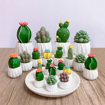 1Set Lutke Miniaturni Kaktus Sočna lončnica Model Za Dom, Avto Namizje Okraski Otroci Pretvarjajo, Igra Igrače Darilo