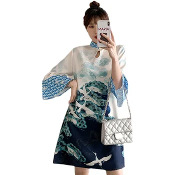 2021 Bela Plus Velikost 3XL 4XL Stranka Priložnostne Qipao Tradicionalna Kitajska Obleka Retro Sodobne Izboljšanje Qipao ženska Oblačila