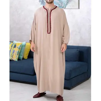 2023 Moških Jubba Thobes arabski Pakistan Dubaj tam kaftan Abaya arabski Muslimani stil za moške dolgo majico Türkiye Muslimanskih obleke 4XL