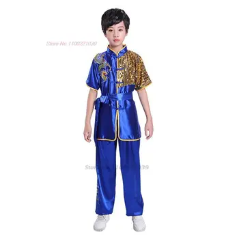 2023 otrok tai taiji kung fu uniforme kitajski zmaj vezenje oblačil shaolin wushu zjutraj vaja kitajski bojevnik kostum