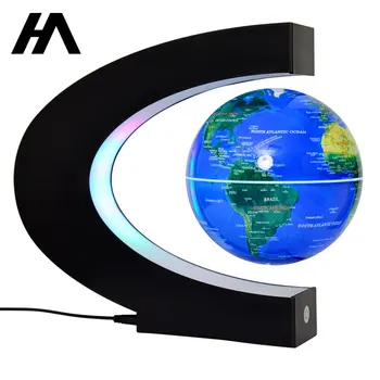 2023 Vroče Prodaje C-oblikovan 3D Zemlji LED Noč Plavajoče Magnet Svetu z Rotacijo deluje kot Urad za Okras Božično Darilo