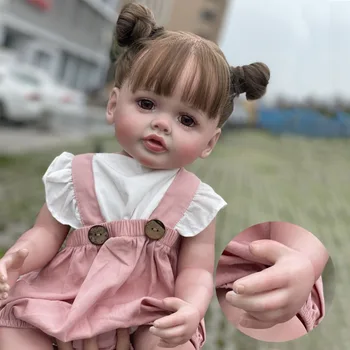22-palčni Bebê Prerojeni Celotno Telo, Vinil Bebe Prerojeni 3D Pobarvane z Visilble Žile Ročno Veren Prerojeni Baby Dekle Muñecas