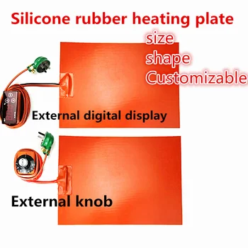 220V prilagodljiv silikonske gume grelni plošči Ogrevanje ploščo z temperaturni regulator, 3D toplo posteljo z nastavljivo temperatu