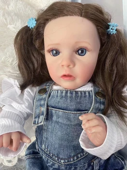 24 palca Missy že končal ročno rodi punčko mehko krpo telo Pravi Dotik 3D Kože Korenine las Umetnosti Lutka
