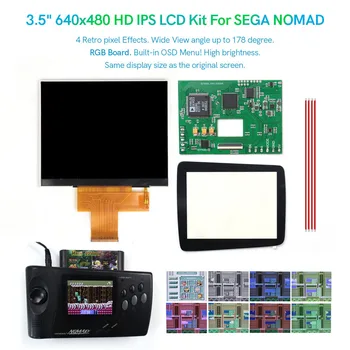 3.5 Palčni HD 640 x 480 slikovnih pik, IPS Višina Backlight LCD RGB Odbor za SEGA Nomad Konzolo Z OSD Meni
