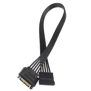 30 CM SATA 15pin moški-ženska napajalni kabel hdd ssd napajalni kabel računalnika povezave 18AWG čistega bakra, pocinkane žice