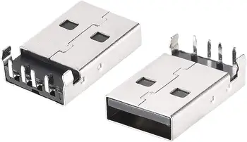30 KOS USB 2.0 Tip A Moški Vtičnice Priključek Priključek Priključek, 4-Pin DIP 90 Stopinj pod pravim Kotom, Popravilo, Zamenjava Napajalnika