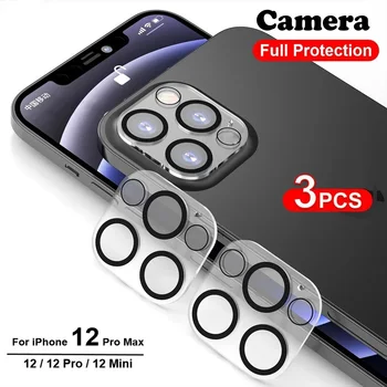 3PCS Objektiv Kamere Stekla, Zaščita Za iPhone 11 12 13 14 Pro Max Kaljeno Steklo Za iPhone 14 Plus 12 13 Mini Kamera Zaščitnik