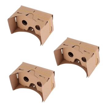 3X 6 Inch DIY 3D VR Virtualne Realnosti Očala Hardboard Za Google Kartona
