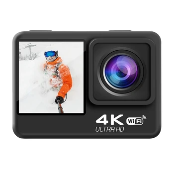 4K 60FPS Wifi delovanje Fotoaparata Anti-Shake DV Kamere Dvojni Zaslon 170° Širokim Kotom 30 M Nepremočljiva Šport Fotoaparat