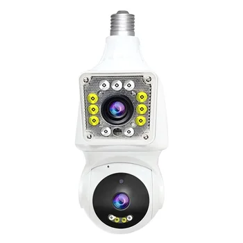 4MP 1080P Cloudbird APP Dvojno Objektiv E27 Lamphead PTZ IP Dome Kamera AI Humanoid Odkrivanje Barvno CCTV Interkom Baby Monitor
