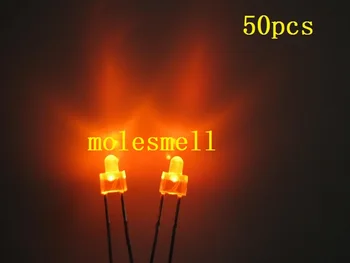 50pcs Novo 2 mm razpršene oranžna Razpršene LED Led Svetloba oranžna Leča 2 mm širok/big led kota
