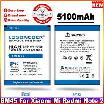 5300mAh BM45 Nadomestna Baterija Za Izvirno Xiaomi Mi Redmi Opomba 2 Hongmi Note2 100% Novih Pristna Baterija Telefona