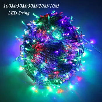 5M 10M 20M 30 M 50 M 100 M Novo LED Pravljice Niz Svetlobo na Prostem Nepremočljiva AC220V Niz Garland Za Božič Božično zabavo, Poroko