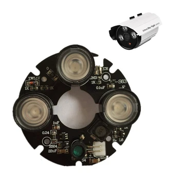 5X 3 Matrika IR Led Spot Svetloba, Infrardeči 3 X IR LED Odbor Za CCTV Kamere, Night Vision (53Mm Premer)