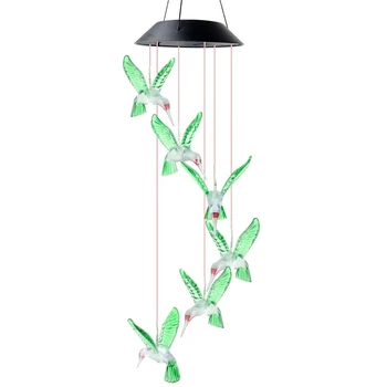 5X LED Solar Wind Chime Lučka Ptica Wind Chime Svetilka Obesek Wind Chime Dekorativna Svetilka Barva Spreminja, Svetilke Solarna Svetilka