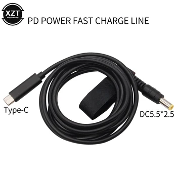 65W 3A PD Moč Hitro Polnjenje Kabel 1,5 m, USB Tip C do DC5525 20V Adapter za Dell Asus Lenovo Prenosni Napajalni Kabel