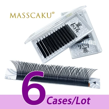 6case/veliko MASSCAKU Y-oblike ročno tkane 8-15 mm & mix dolžina mehko mink dvojno nasvet trepalnice premade glasnost ventilatorjev posameznih trepalnic