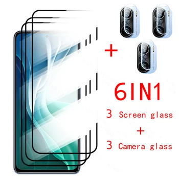 6in1 Za Xiaomi 11i Stekla Za Xiaomi 11 Lite Kaljeno Steklo Polno Lepilo Screen Protector Poco X3 Pro NFC F3 poko X3 Objektiv Stekla