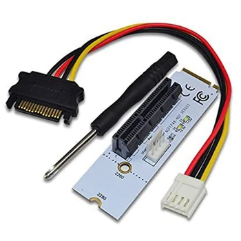 6X NGFF M. 2 PCI-E 4X Riser Card M2 Tipko M, Če želite Pcie X4 Adapter Z LED Indikator Napetosti Za ETH Bitcoin Rudar Rudarstvo