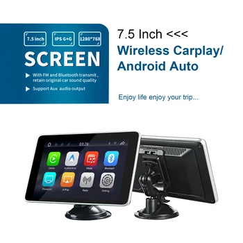 7.5 Palčni Avto Video Predvajalniki, Zaslon Na Dotik, Brezžično Carplay Android Auto Carplay Tablet Univerzalni Prenosni Predvajalnik