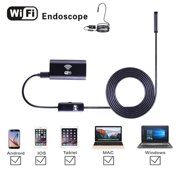 8LED WIFI Endoskop Kamera Mini-Pregledovalna Kamera 8 mm Endoskop Mehko Trde Žice, Brezžični Borescope Nepremočljiva Android in iOS PC