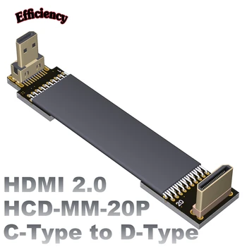 ADT Mini Mini HDMI Moški Za Mikro Mikro Antenski Fotoaparat Kabel Koleno 90 Stopinj Ultra Lahka Ravno Tanko