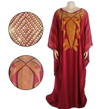 Afriške mama moda obleko haljo velike swing šifon tkanine luksuzni diamond dekorativni krilo