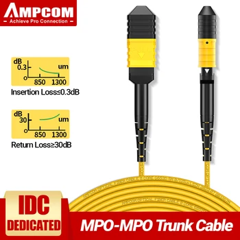 AMPCOM MPO, da MPO Vlakna, Optični Trunk Cable, OS1/OS2 Singlemode Optičnih Vlaken Kabel LSZH Jakna Ženske, da MPO UPC Simplex Vlaken
