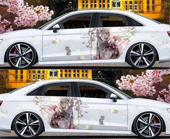 anime Inuyasha strani avto grafika, nalepke visoke kakovosti vinil stripi primeren za večino vozil, car wrap nalepke nalepke Strip