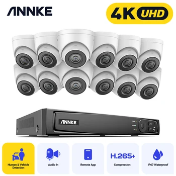 ANNKE 8MP Ultra HD POE Video Varnostni Sistem 4K H. 265+ 16CH NVR Z 12X 8MP Vremensko Nadzor, IP Kamere, Avdio Snemanje