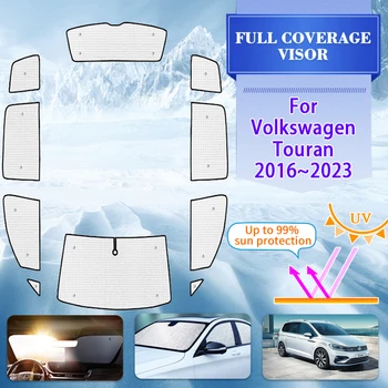 Anti-UV Avto Popolno Okna Senčenje Za Volkswagen VW Touran MK2 5T 2016~2022 2023 Avto Sun Okno Vizir Dežnik Pokriva Dodatki