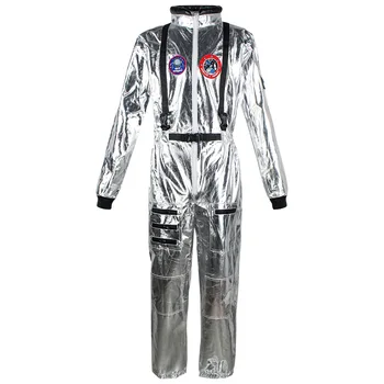 Astronavt Cosplay Kostumi za Odrasle Srebro Astronavt Kostum moški Ženske Vesoljsko Obleko Stranka Obleko gor Kostum Astronavt bo Ustrezala